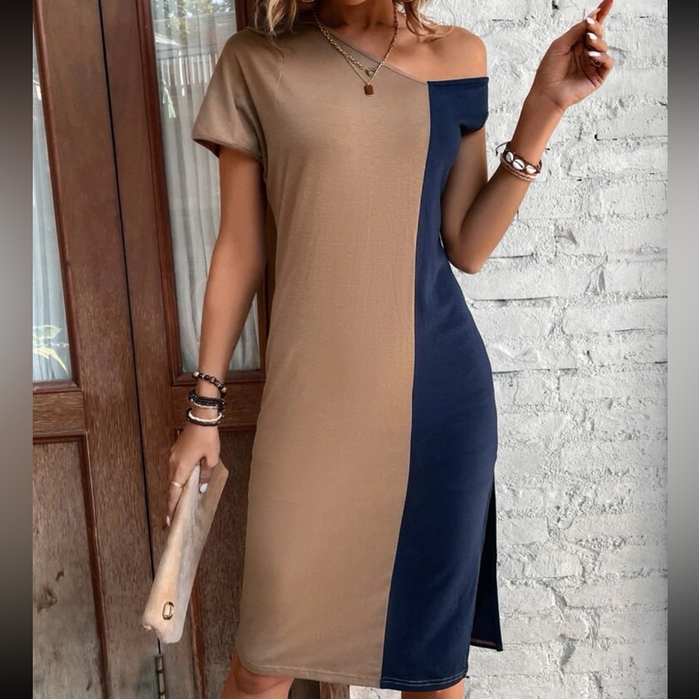 COPY - Boho two tone slit thigh dress - Picture 4 of 6